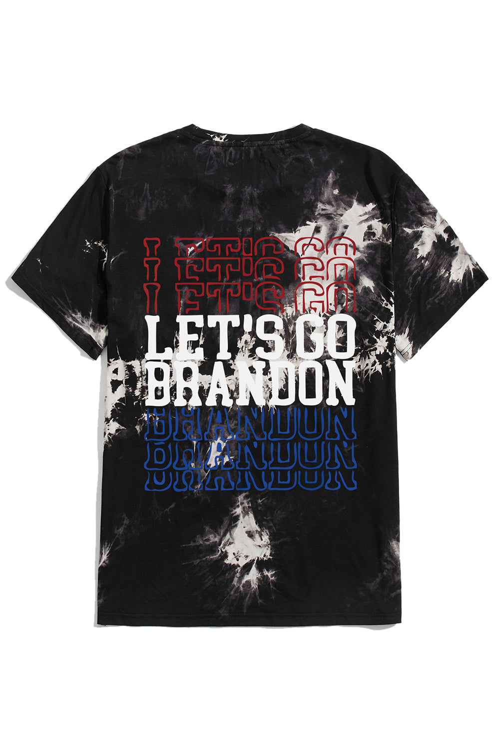 Black LET'S GO BRANDON Tie Dyed Print Men's Graphic Tee Men's Tops JT's Designer Fashion