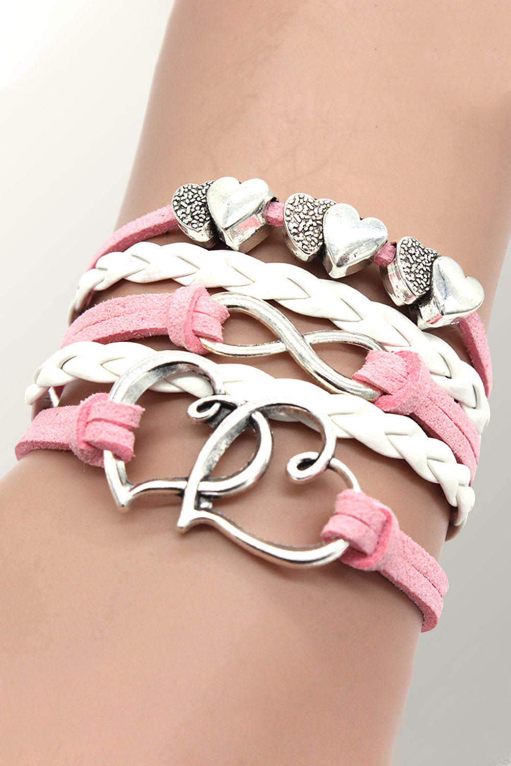 Heart Braided Layered Bracelet Jewelry JT's Designer Fashion