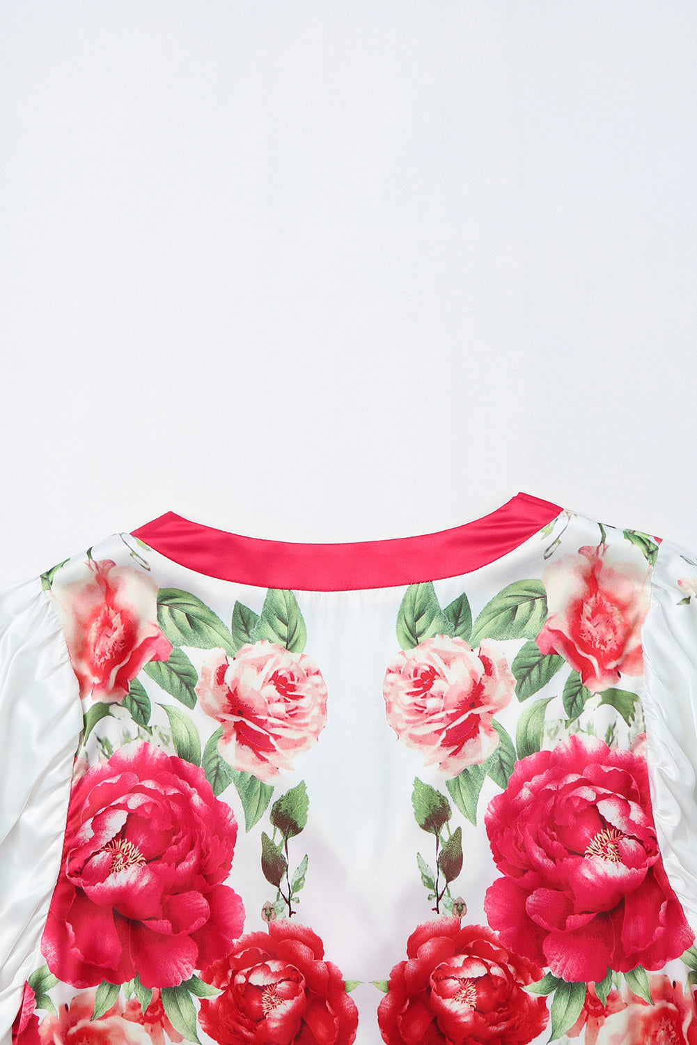 Rose Floral Print V Neck Wrap Bodysuit Bodysuits JT's Designer Fashion