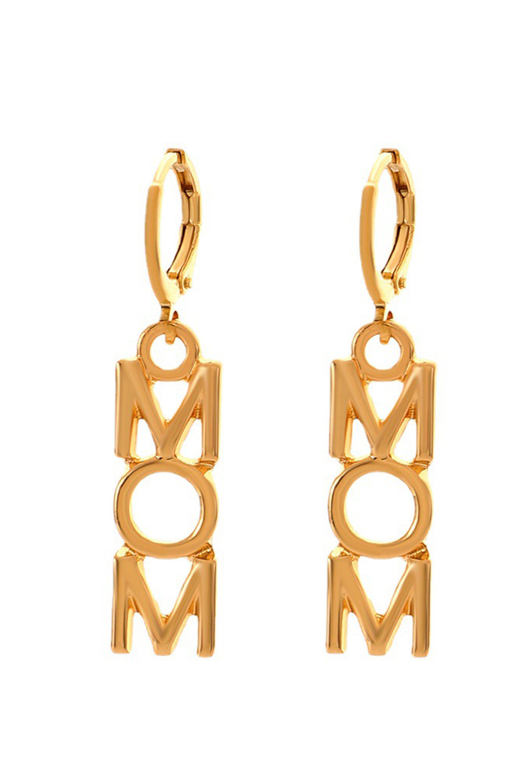Gold MOM Letter Pendant Alloy Earrings Jewelry JT's Designer Fashion