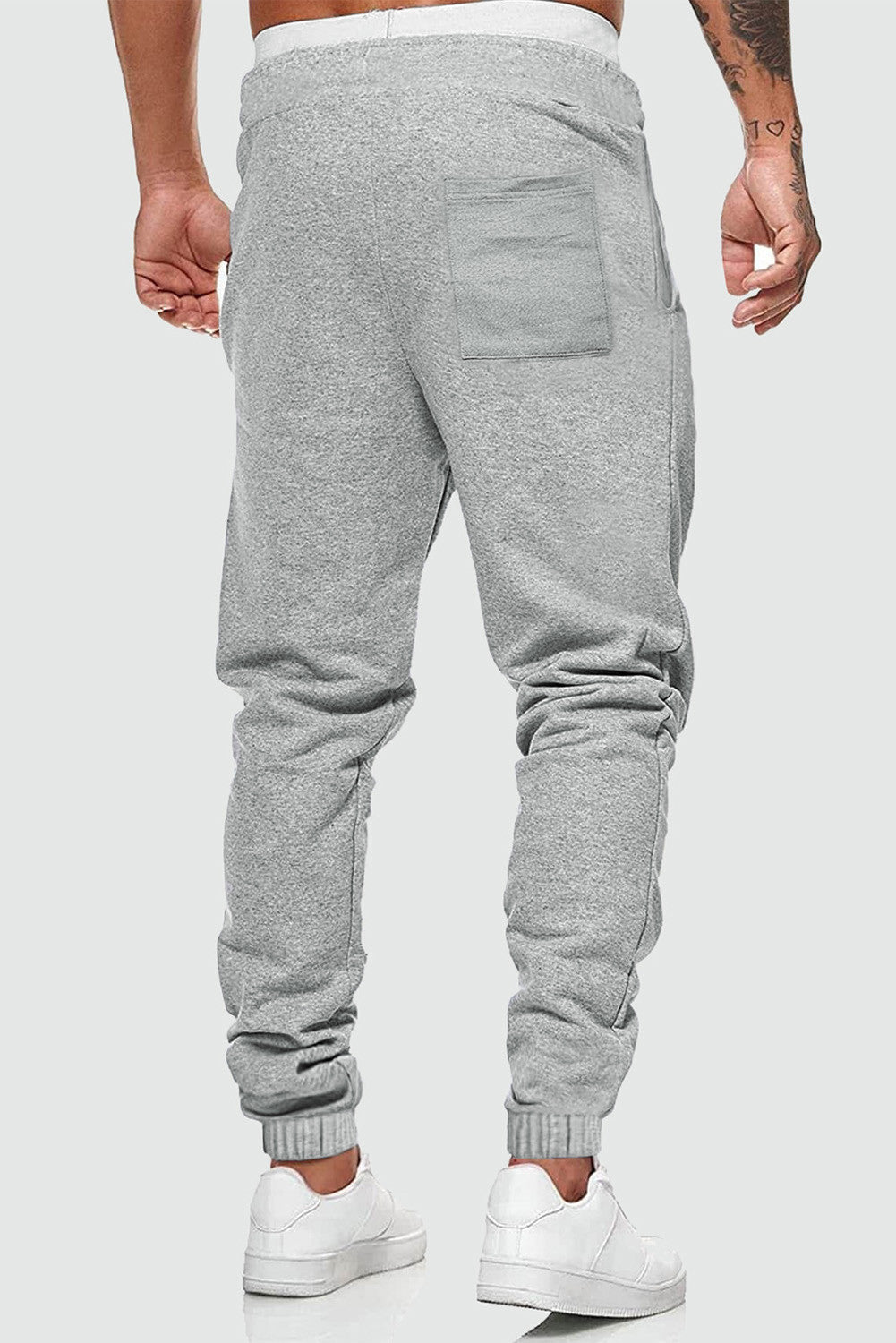 Gray American Flag Baseball Graphic Print Men's Sweatpants Men's Pants JT's Designer Fashion