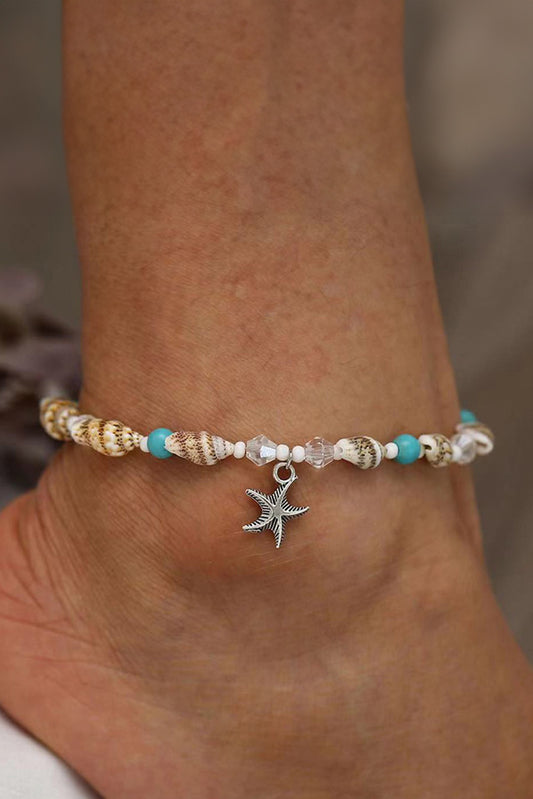 Conch Beaded Starfish Beach Anklet Jewelry JT's Designer Fashion