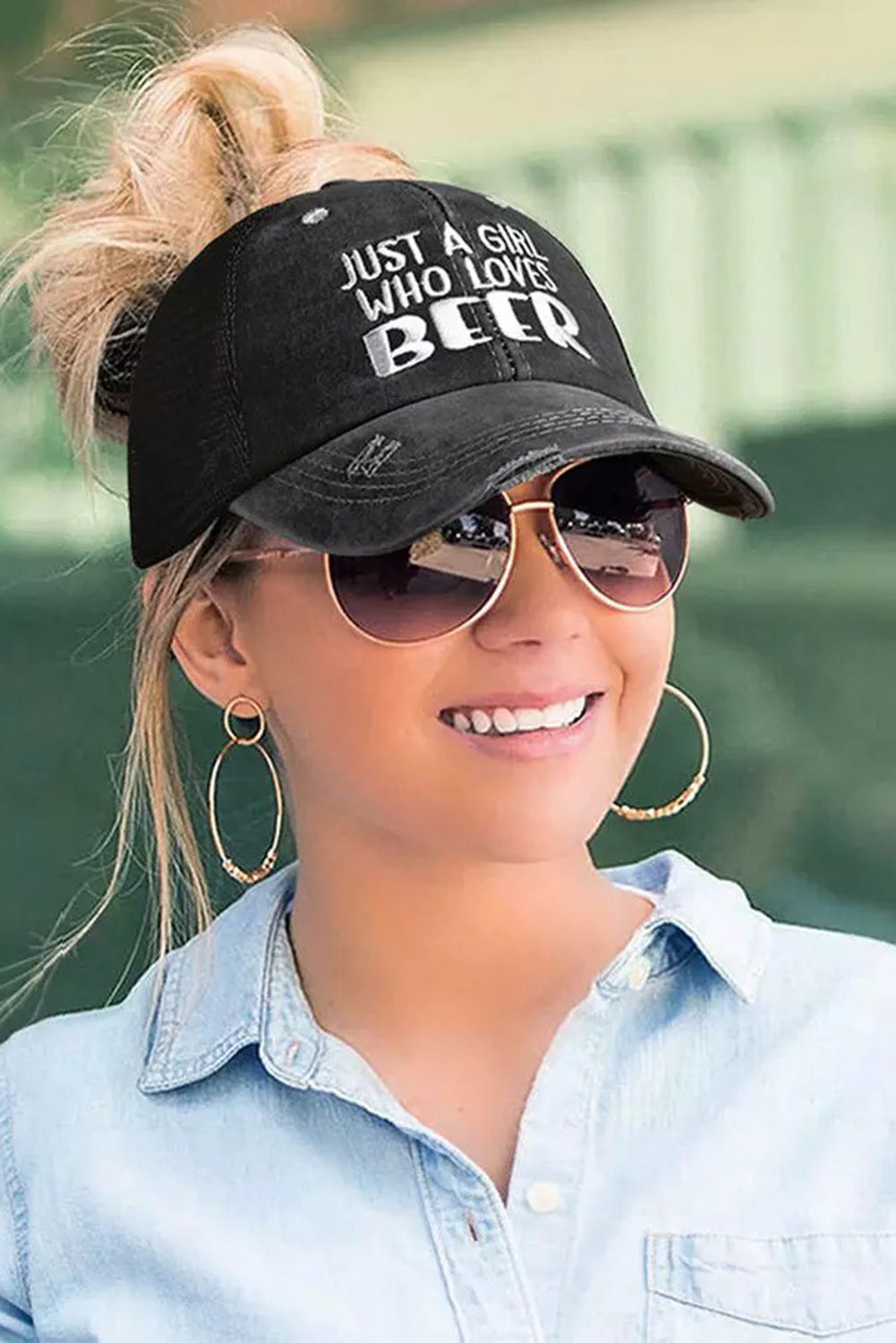 Black Just A Girl Who Loves Beer Criss-Cross Baseball Cap Hats & Caps JT's Designer Fashion