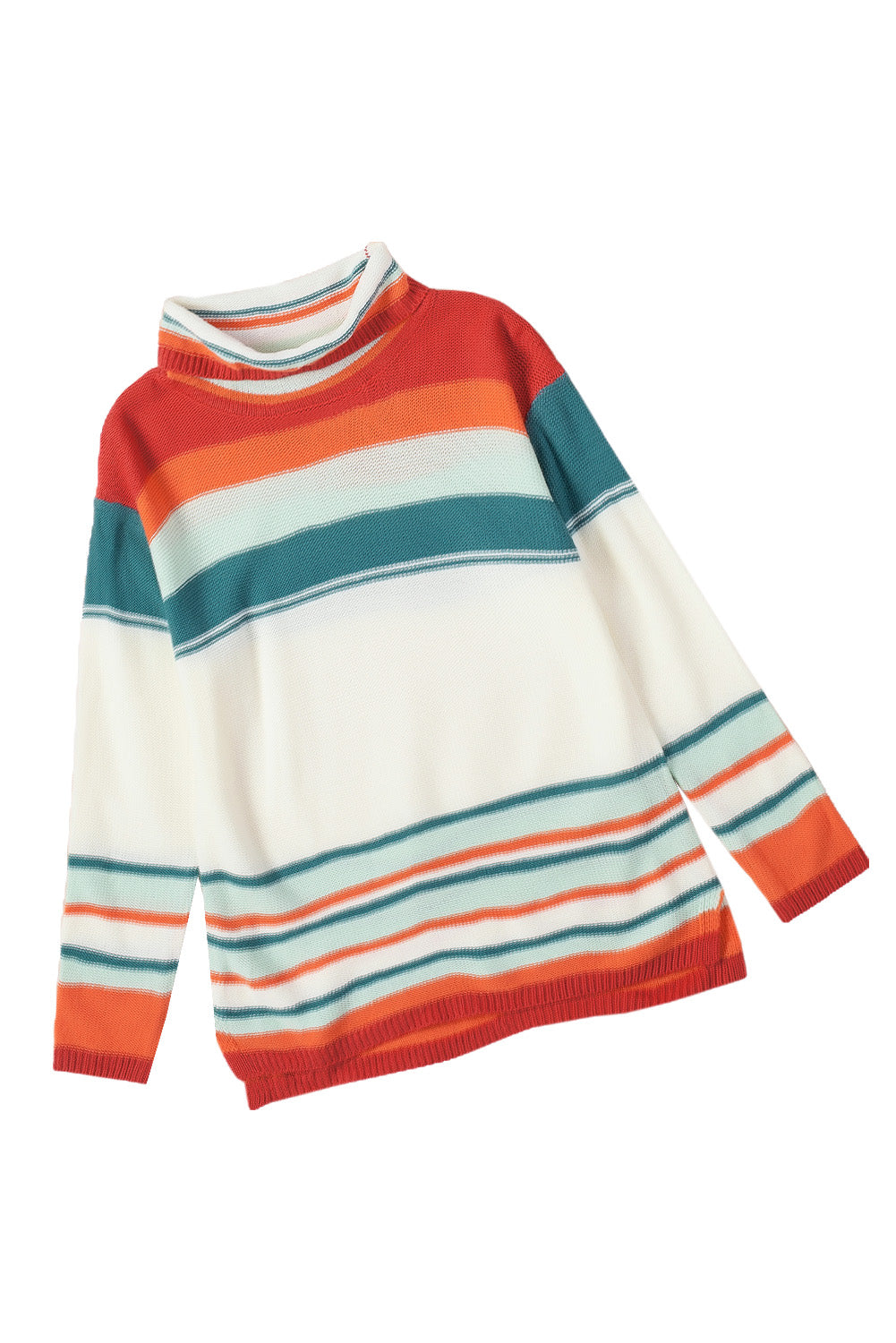 Color Block Cowl Neck Knit Sweater Sweaters & Cardigans JT's Designer Fashion
