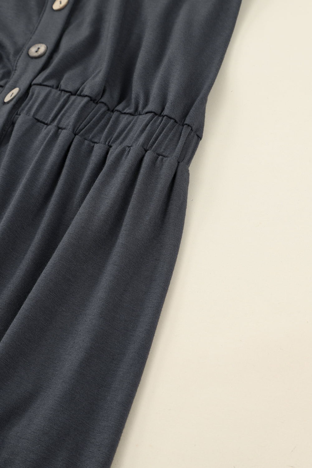 Gray Button Up High Waist Long Sleeve Dress Midi Dresses JT's Designer Fashion