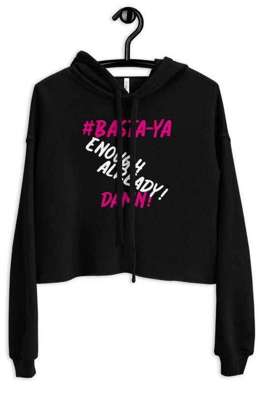 Basta Ya Signature Crop Hoodie Black Sweatshirts & Hoodies JT's Designer Fashion
