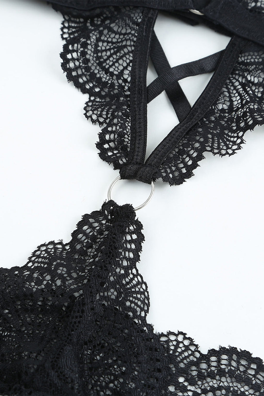 Black Circle Connected Strappy Lace Teddy Lingerie Teddy Lingerie JT's Designer Fashion