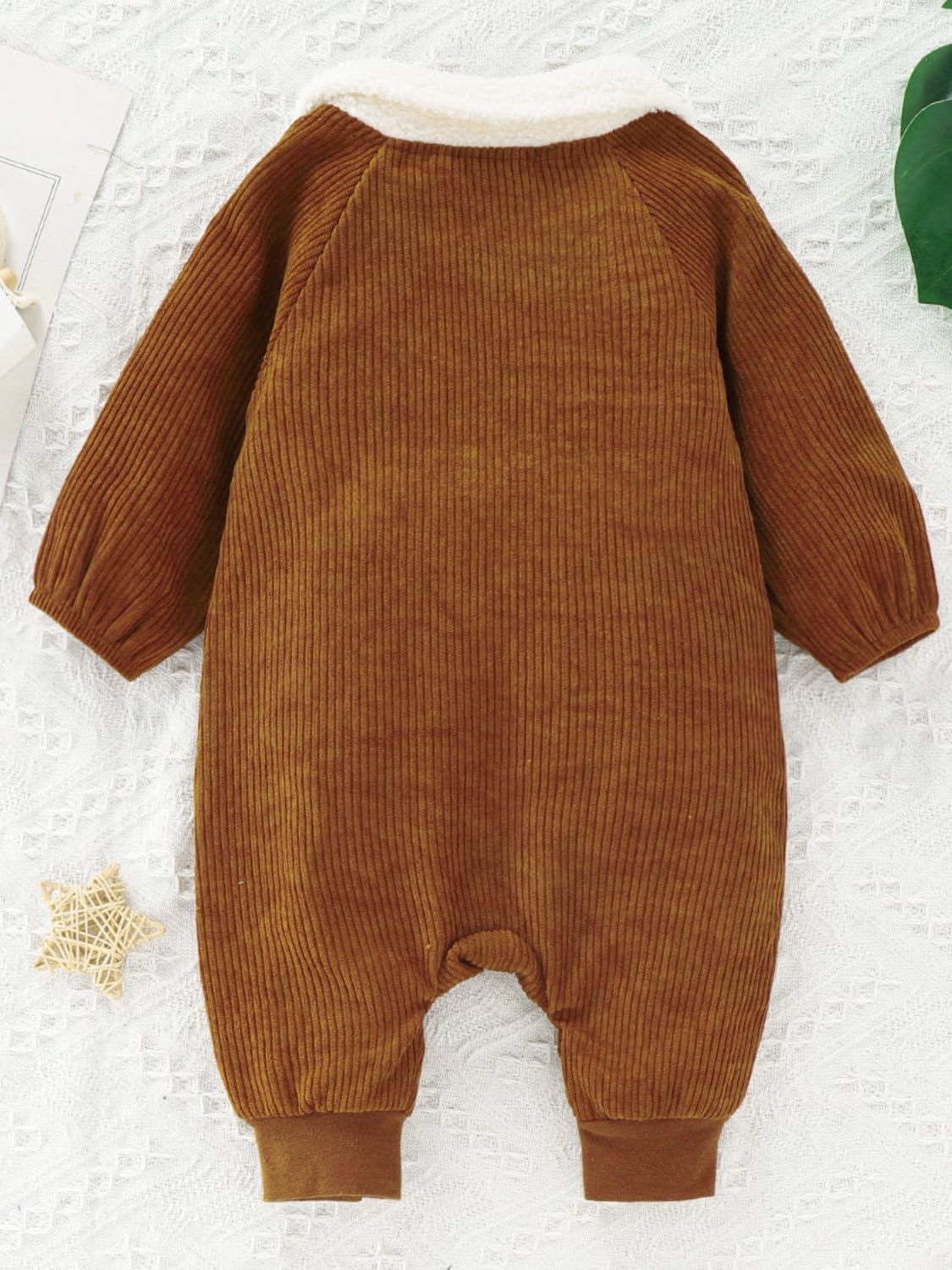 Baby Buttoned Collared Neck Corduroy Jumpsuit Baby JT's Designer Fashion