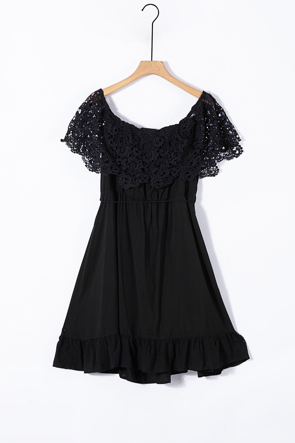 Black Off-the-shoulder Lace Sleeves Plus size Dress Plus Size Dresses JT's Designer Fashion