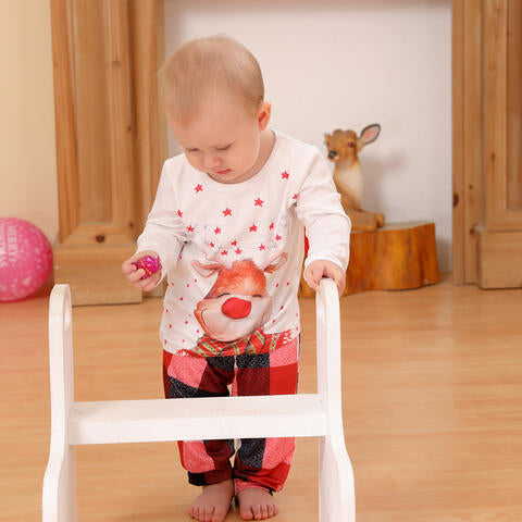 Baby Reindeer Top and Plaid Pants Set Baby JT's Designer Fashion