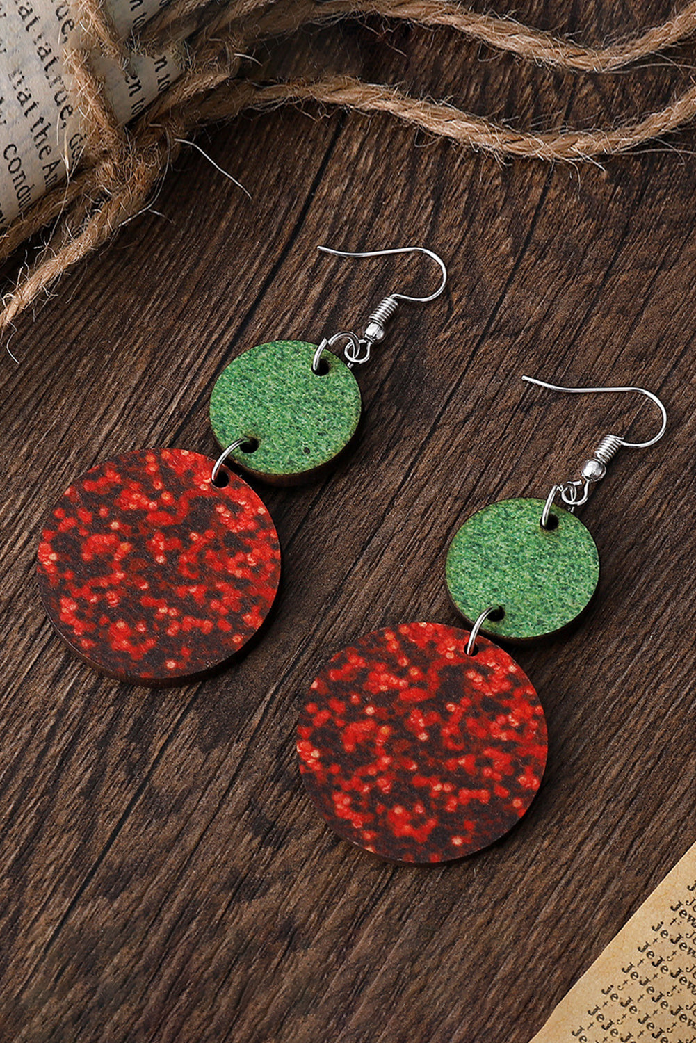 Fiery Red Sequin Round Décor Drop Earrings Jewelry JT's Designer Fashion