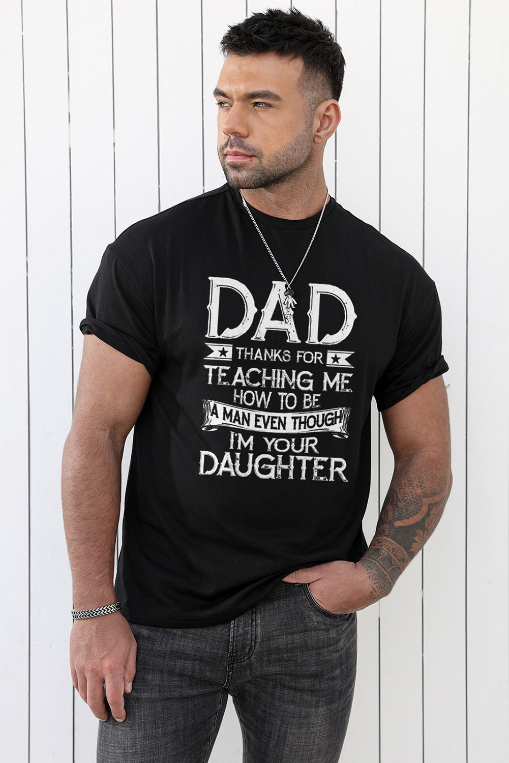 Black Dad And Daughter Funny Saying Mens T Shirt Men's Tops JT's Designer Fashion
