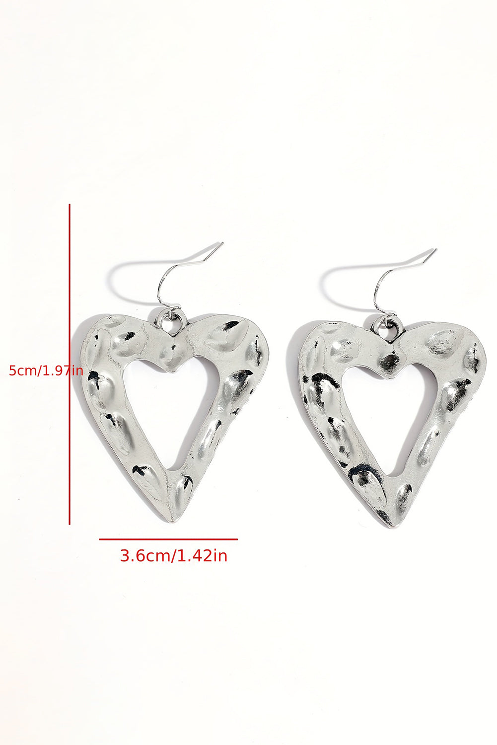 White Valentine Hollowed Heart Shape Earrings Jewelry JT's Designer Fashion