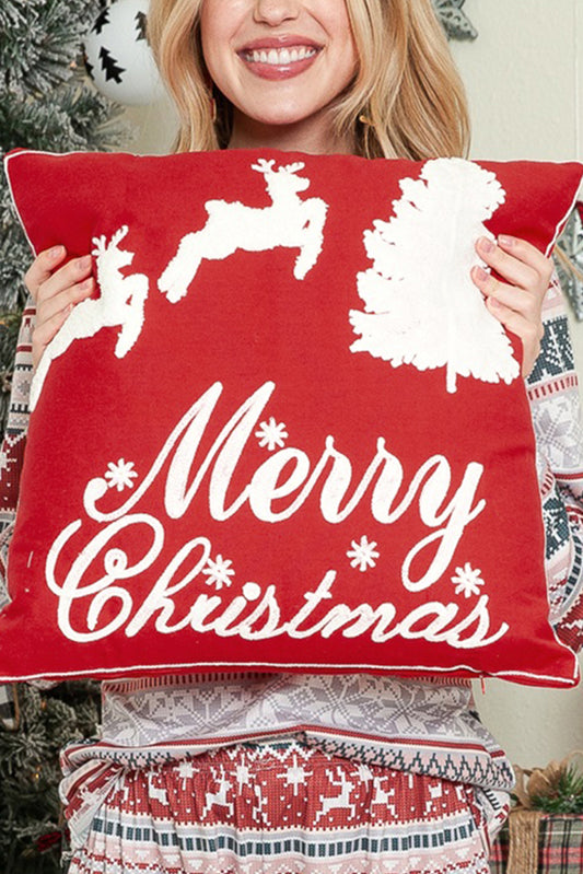 Red Clay Merry Christmas Flake Double Side Graphic Sofa Pillow Other Accessories JT's Designer Fashion