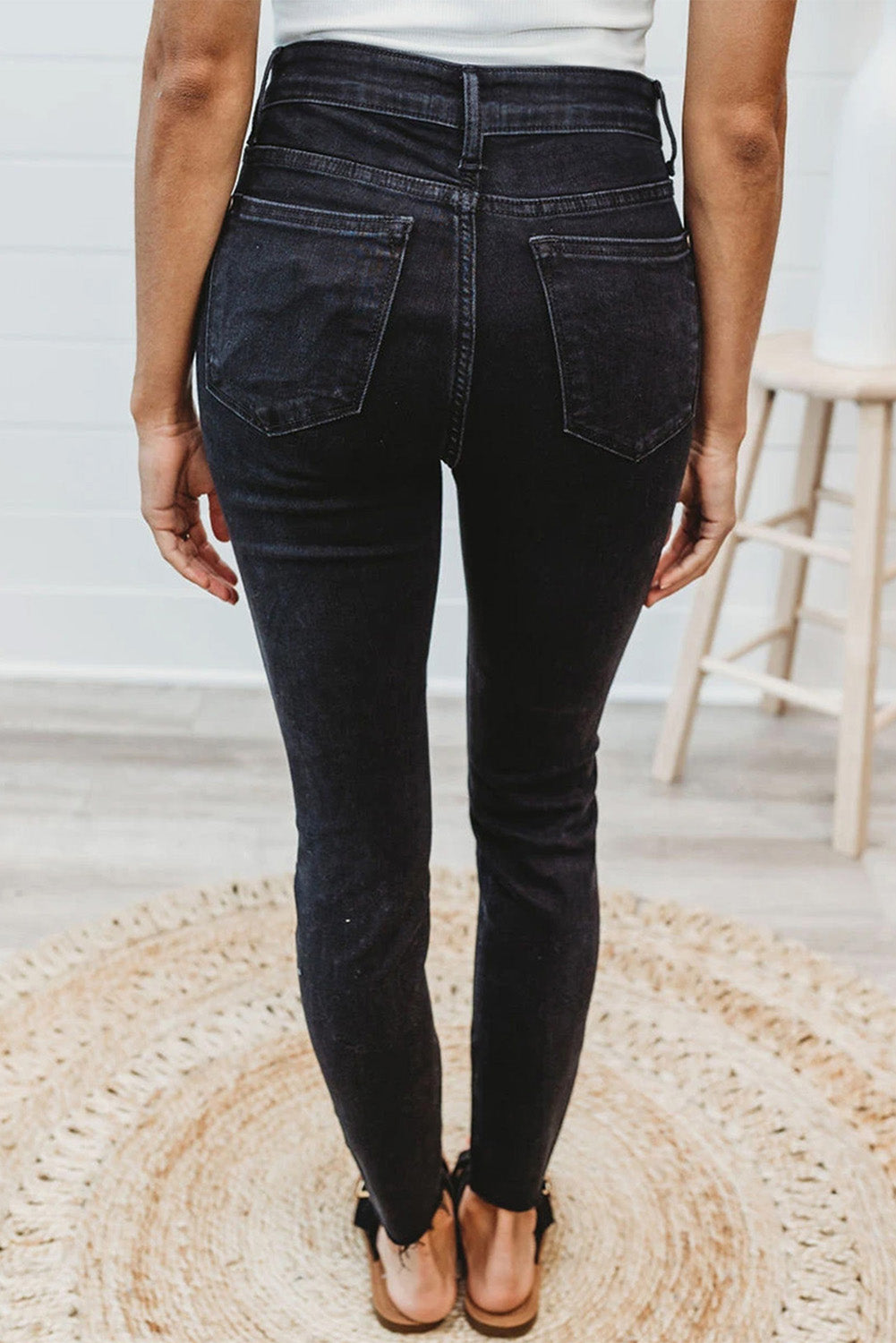 Leopard Patchwork Distressed Skinny Jeans Jeans JT's Designer Fashion