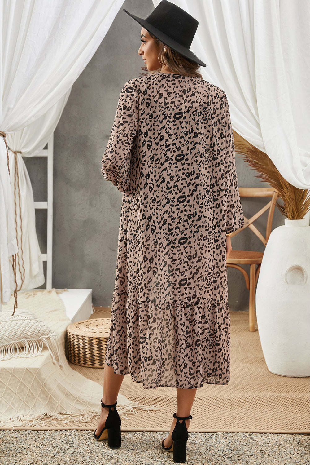 Leopard Print Duster Kimono Kimonos JT's Designer Fashion