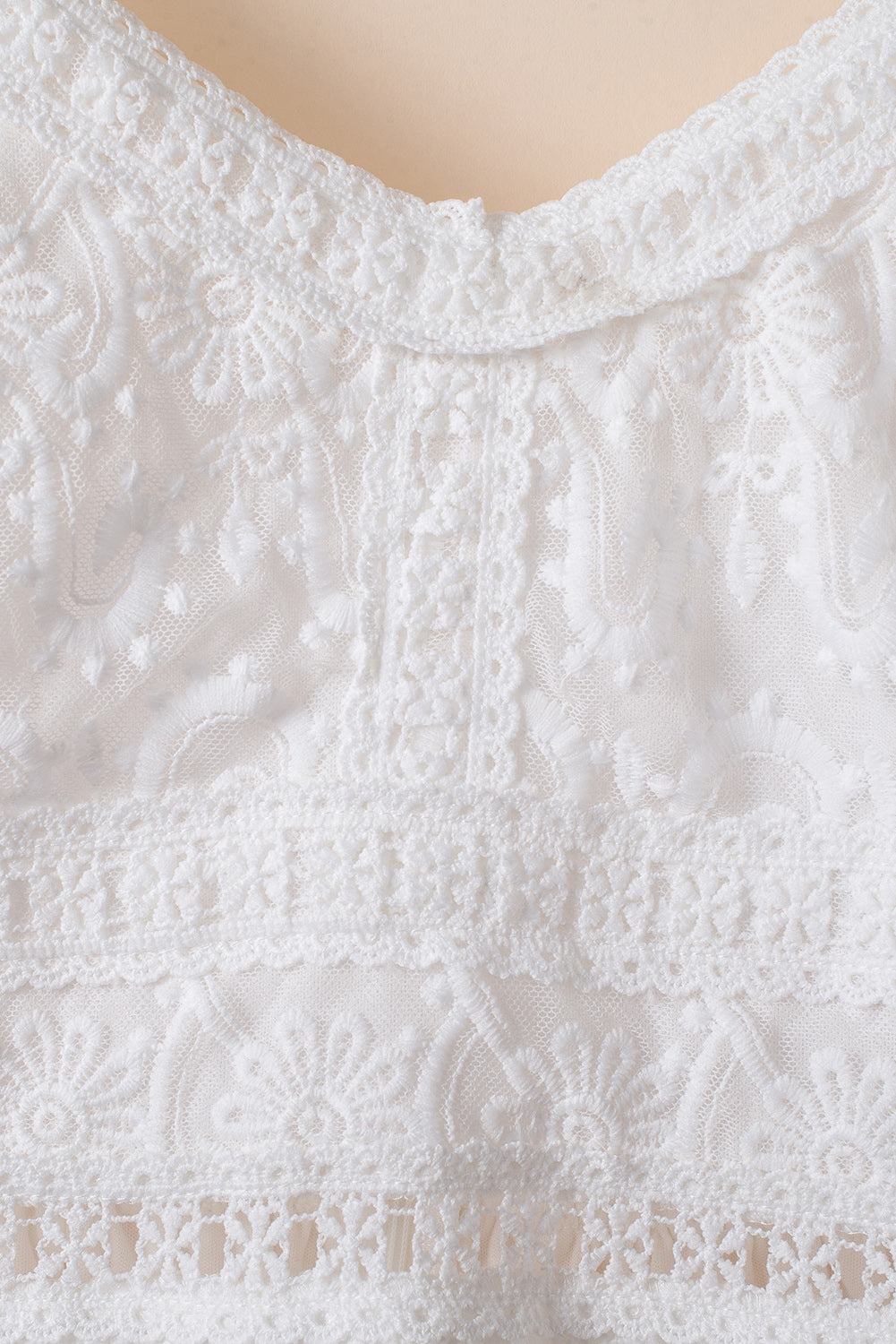 White Spaghetti Straps Lace Lined Maxi Dress with Slits Evening Dresses JT's Designer Fashion