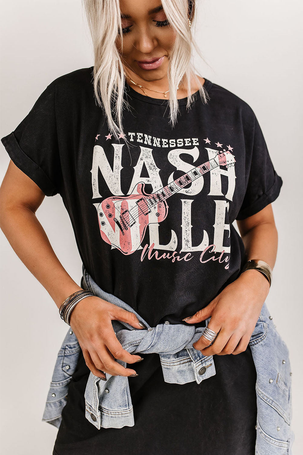 Black Nashville Music Festival Trending T-Shirt Dress T Shirt Dresses JT's Designer Fashion