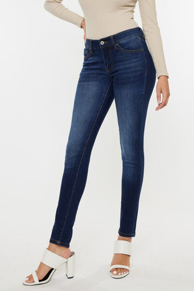 Kancan Mid Rise Gradient Skinny Jeans Dark Jeans JT's Designer Fashion