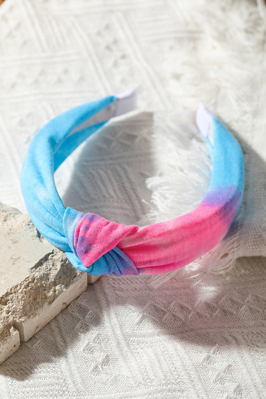 Multicolor Tie Dye Print Knotted Headband Headwear JT's Designer Fashion