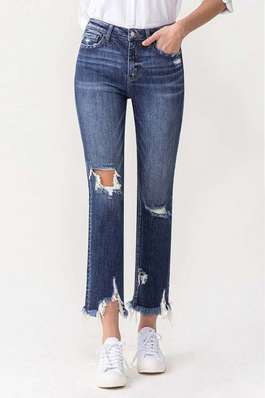 Lovervet Jackie Full Size High Rise Crop Straight Leg Jeans Medium Jeans JT's Designer Fashion