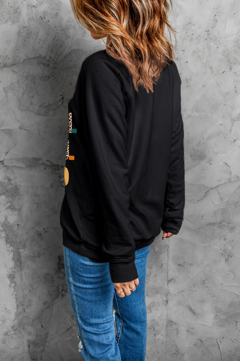 Black Leopard TANKFUL GRATEFUL BLESSED Graphic Sweatshirt Graphic Sweatshirts JT's Designer Fashion