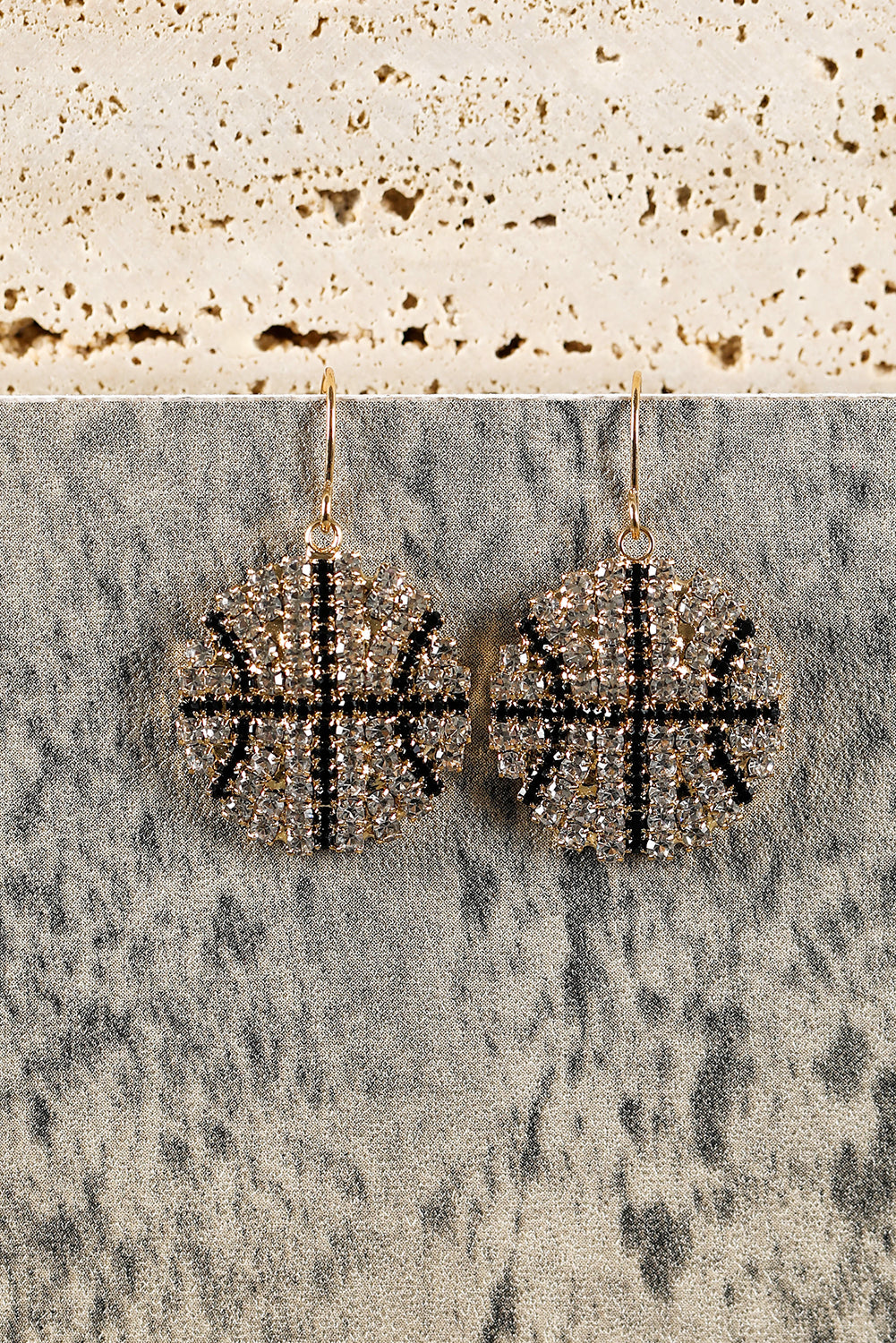 Silvery Glitter Rhinestone Ball Hook Earrings Jewelry JT's Designer Fashion