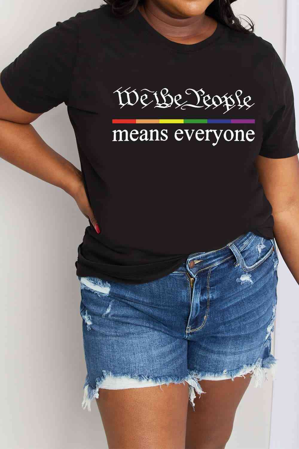 Simply Love Full Size MEANS EVERYONE Graphic Cotton Tee Graphic Tees JT's Designer Fashion