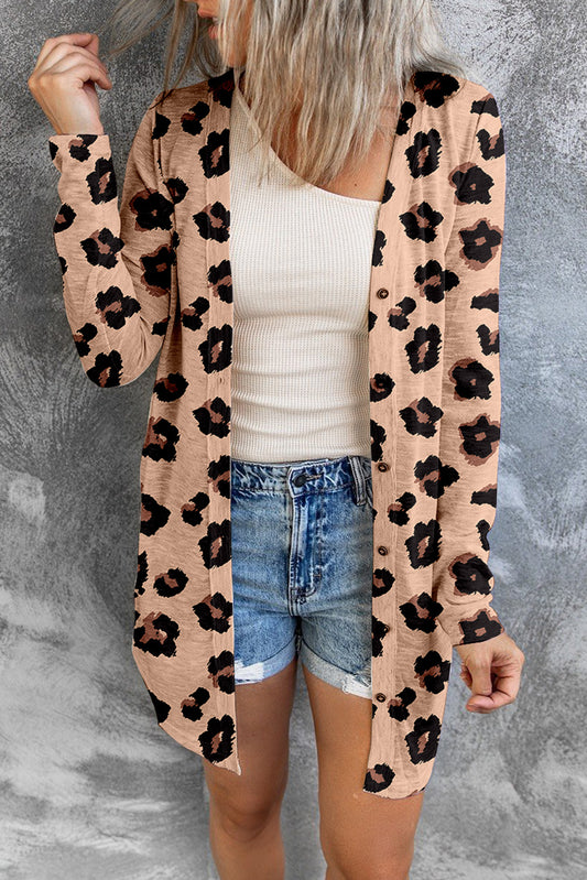 Animal Leopard Print Open Front Top Outerwear JT's Designer Fashion