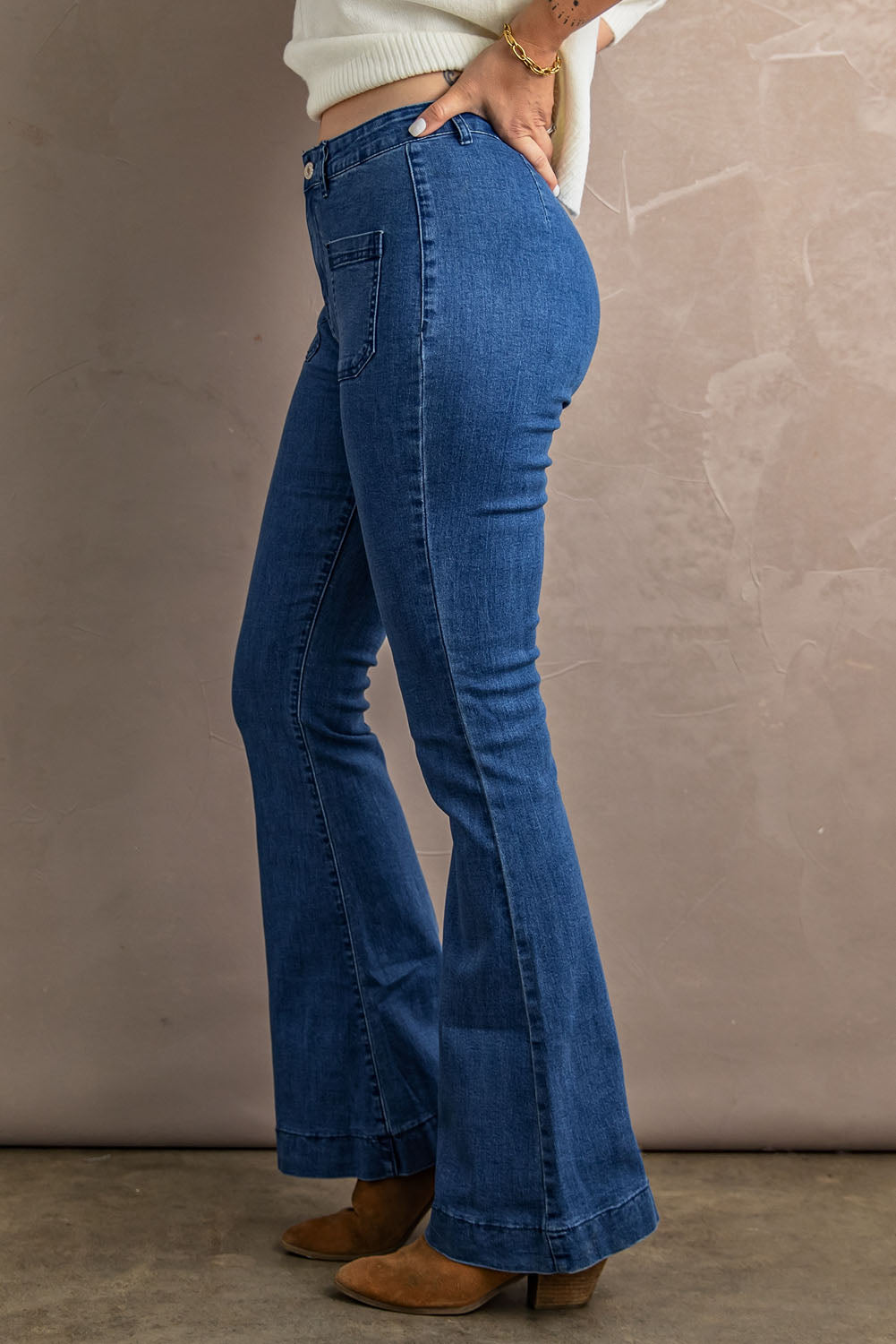 Blue Bell Bottom Denim Pants Jeans JT's Designer Fashion