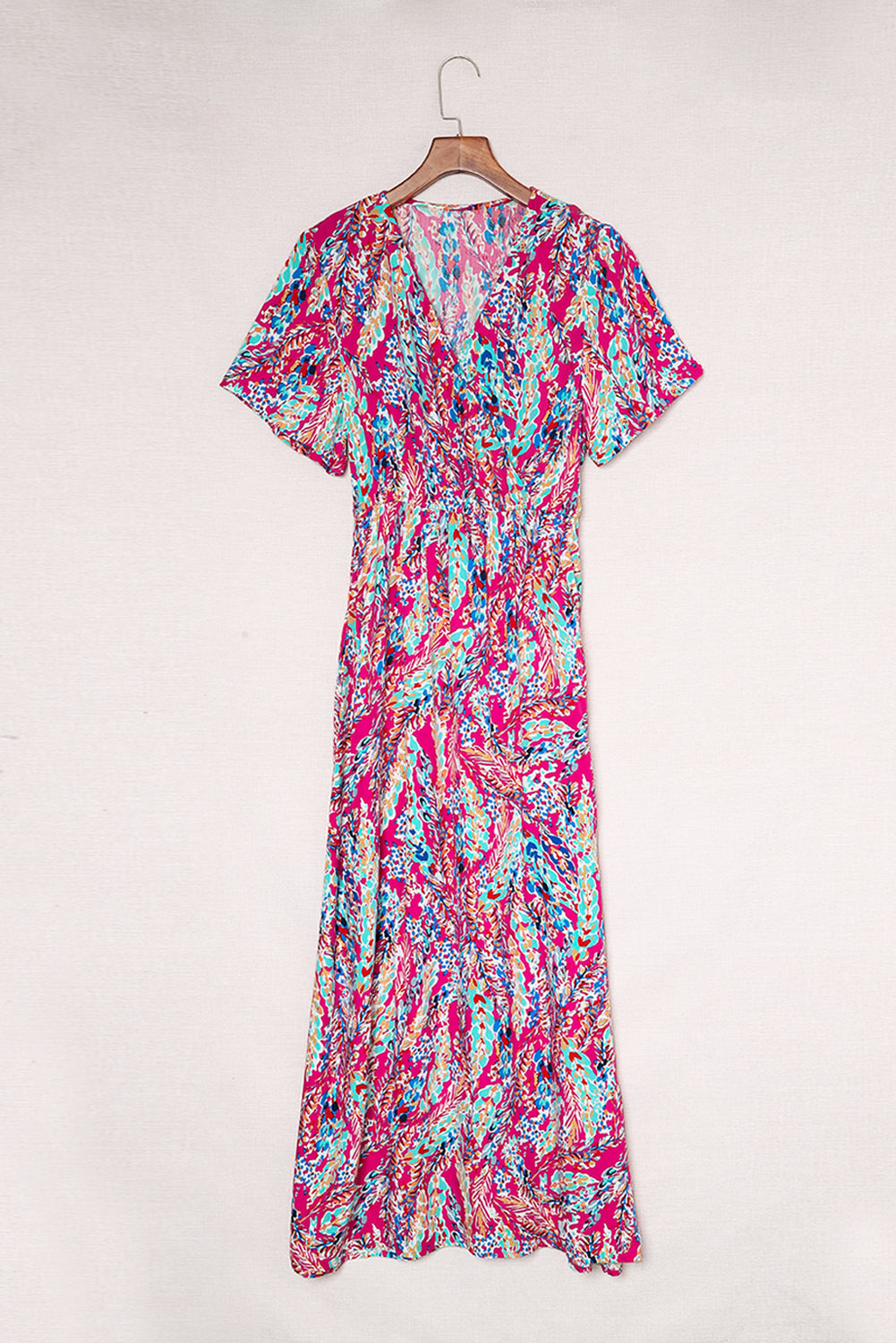 Wrap V Neck Floral Maxi Dress Floral Dresses JT's Designer Fashion
