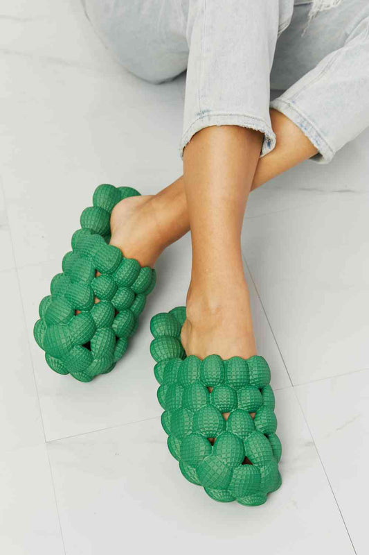 NOOK JOI Laid Back Bubble Slides in Green Mid Green Footwear JT's Designer Fashion