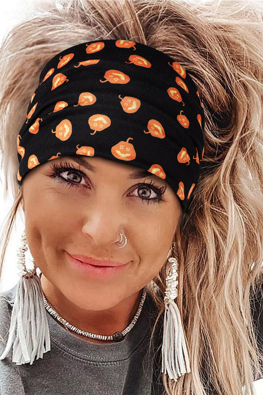 Grapefruit Orange Halloween Theme Printed Bowknot Headband Headwear JT's Designer Fashion