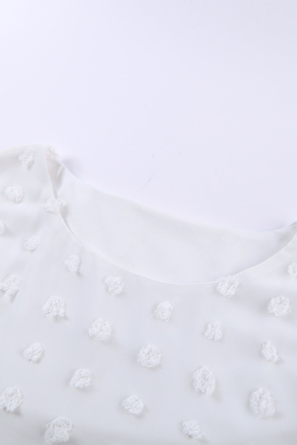 White Swiss Dot Texture Short Sleeve Top Family T-shirts JT's Designer Fashion