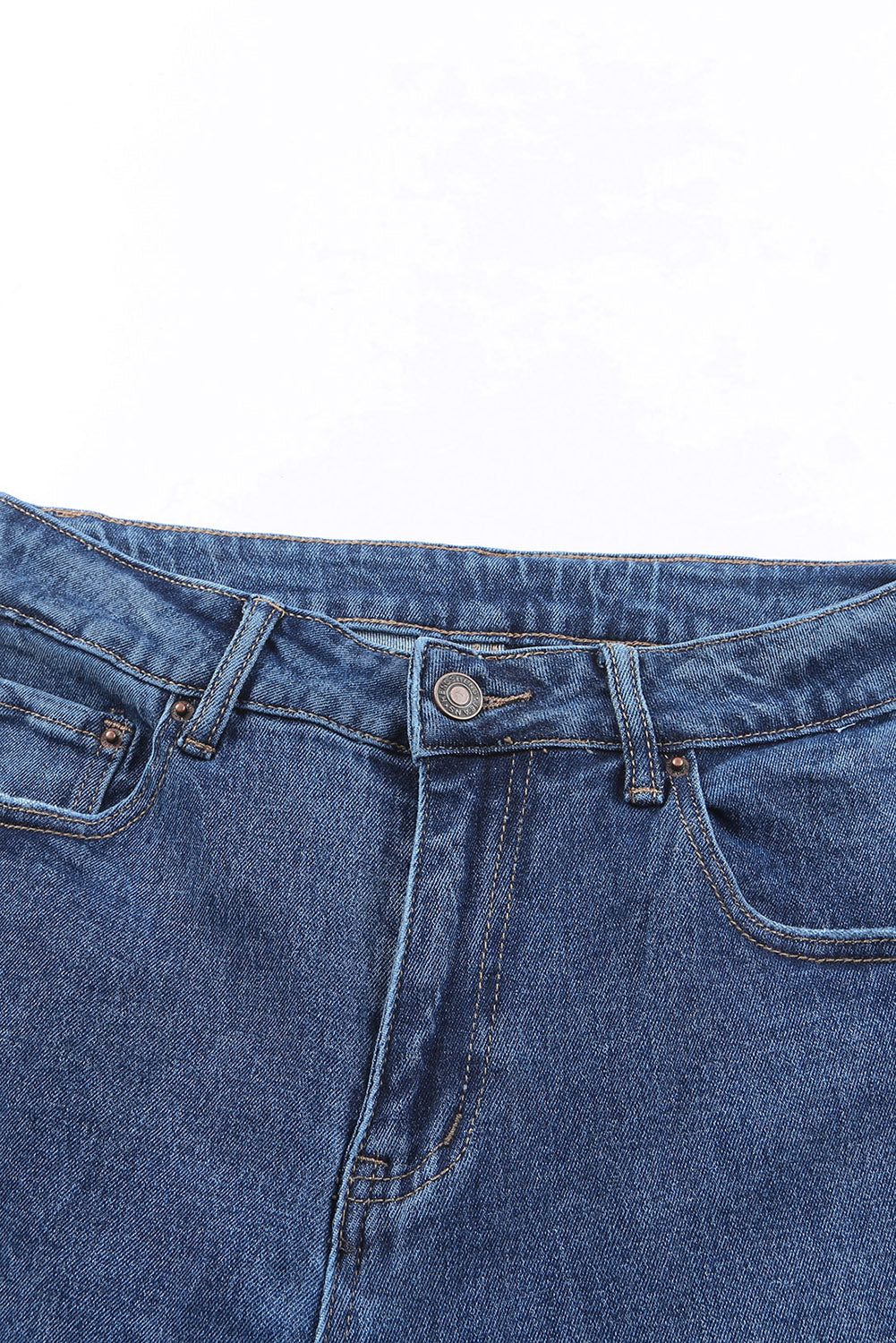 Blue Multi Hole Distressed Straight Leg Jeans Jeans JT's Designer Fashion