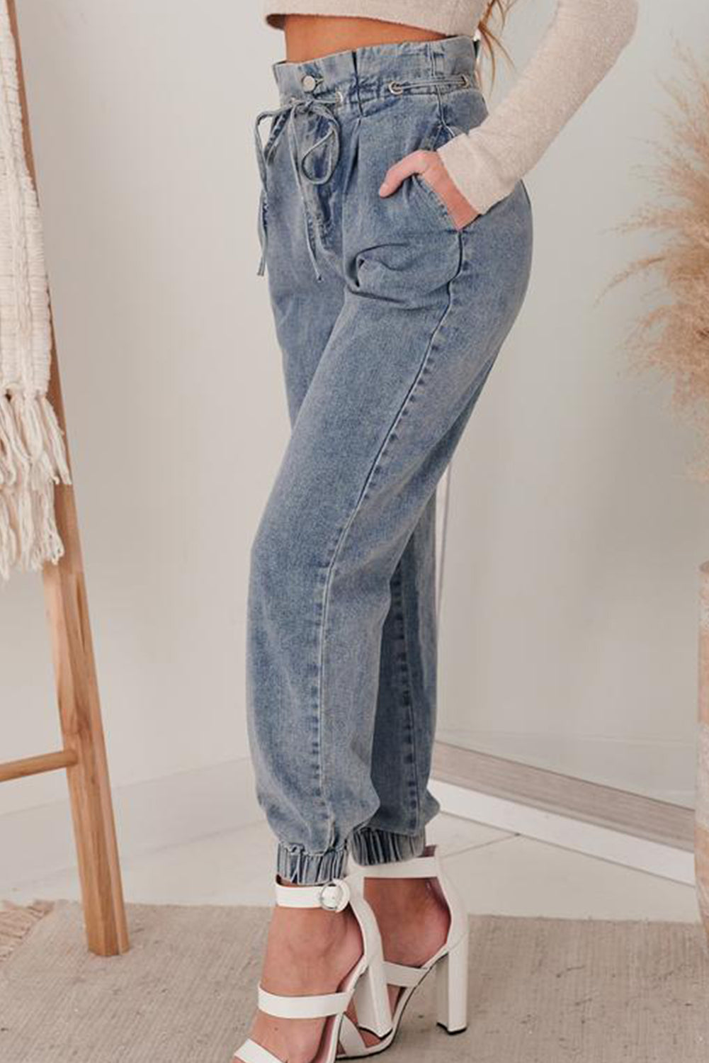 Teen Spirit Paper Bag Denim Joggers Jeans JT's Designer Fashion