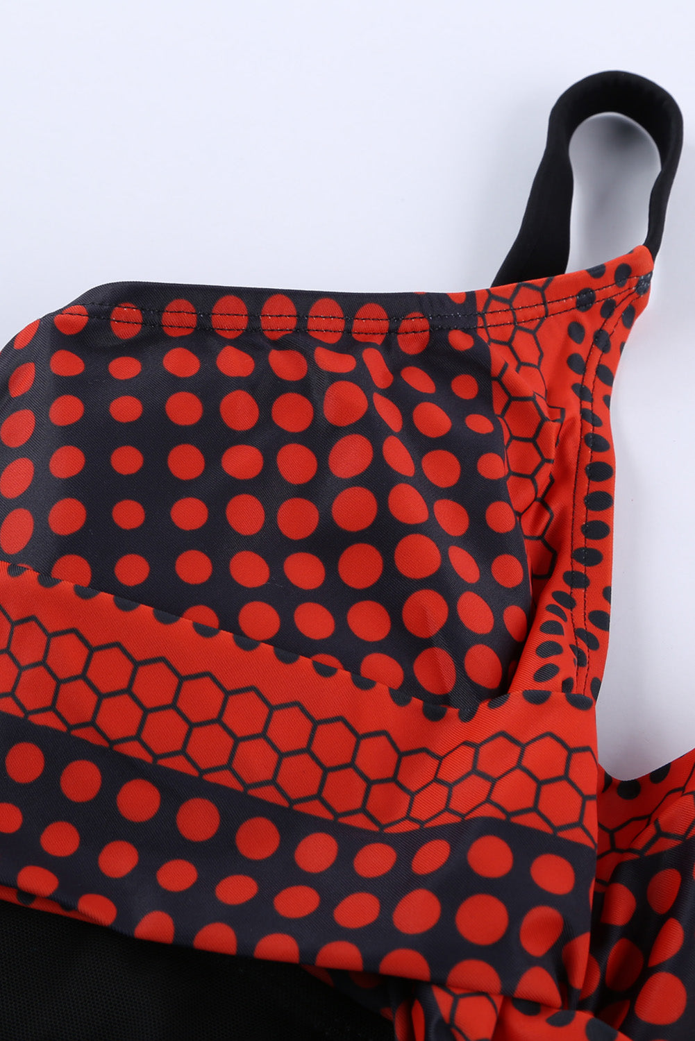 Orange Retro Polka Dot Print Handkerchief Hem Tankini Set Tankinis JT's Designer Fashion