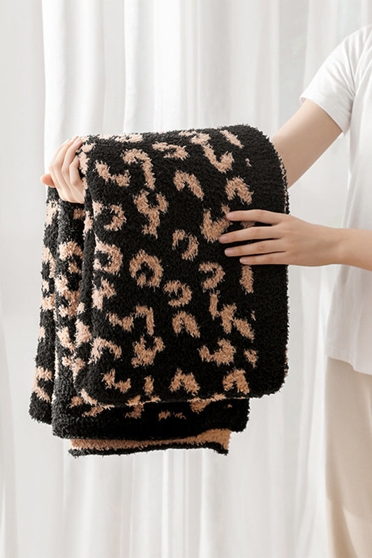Black Leopard Grain Knitting Blanket 127*152CM Other Accessories JT's Designer Fashion
