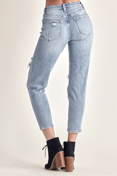 RISEN Distressed Slim Cropped Jeans Jeans JT's Designer Fashion