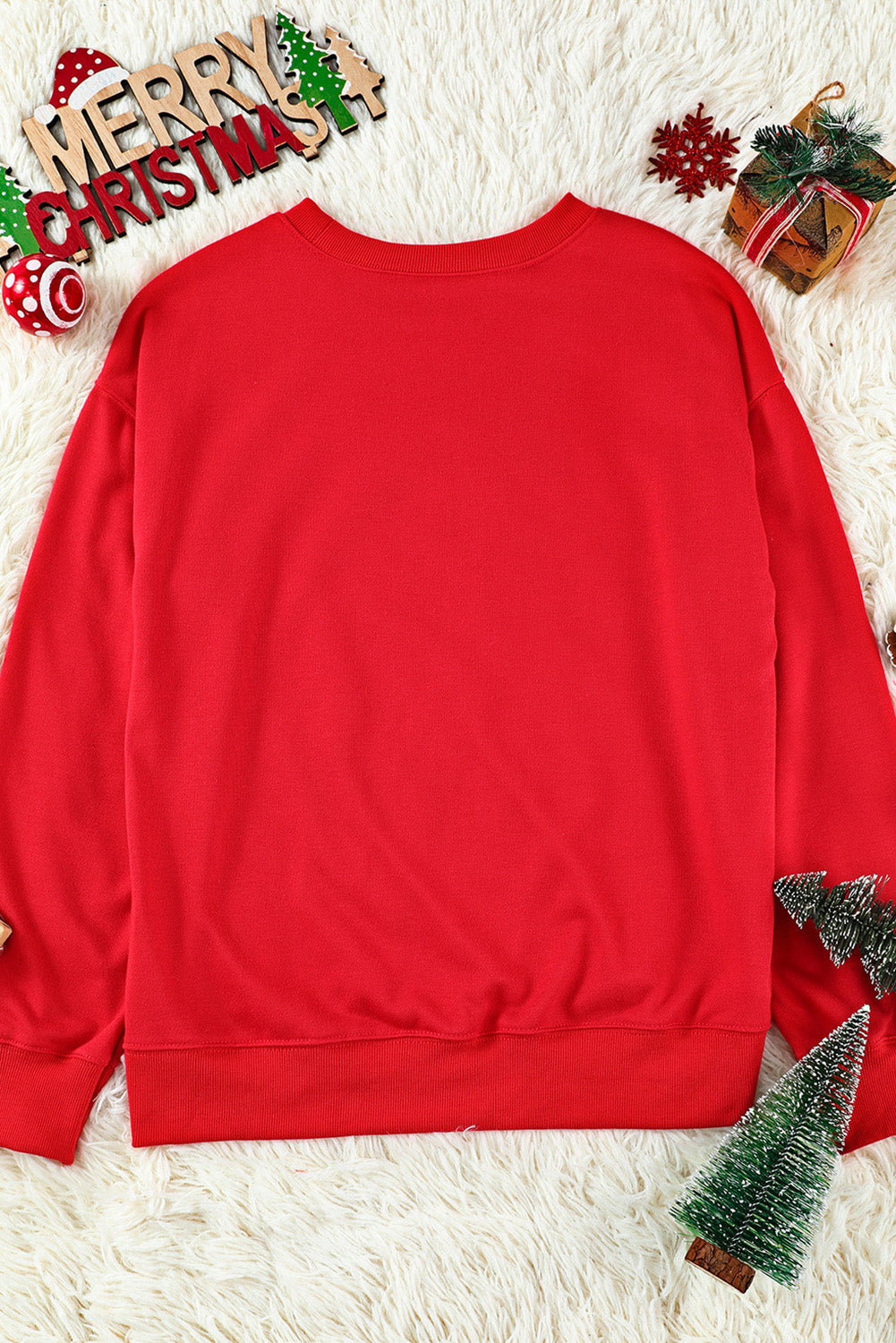 Fiery Red Letters Print Long Sleeve Pullover Sweatshirt Graphic Sweatshirts JT's Designer Fashion