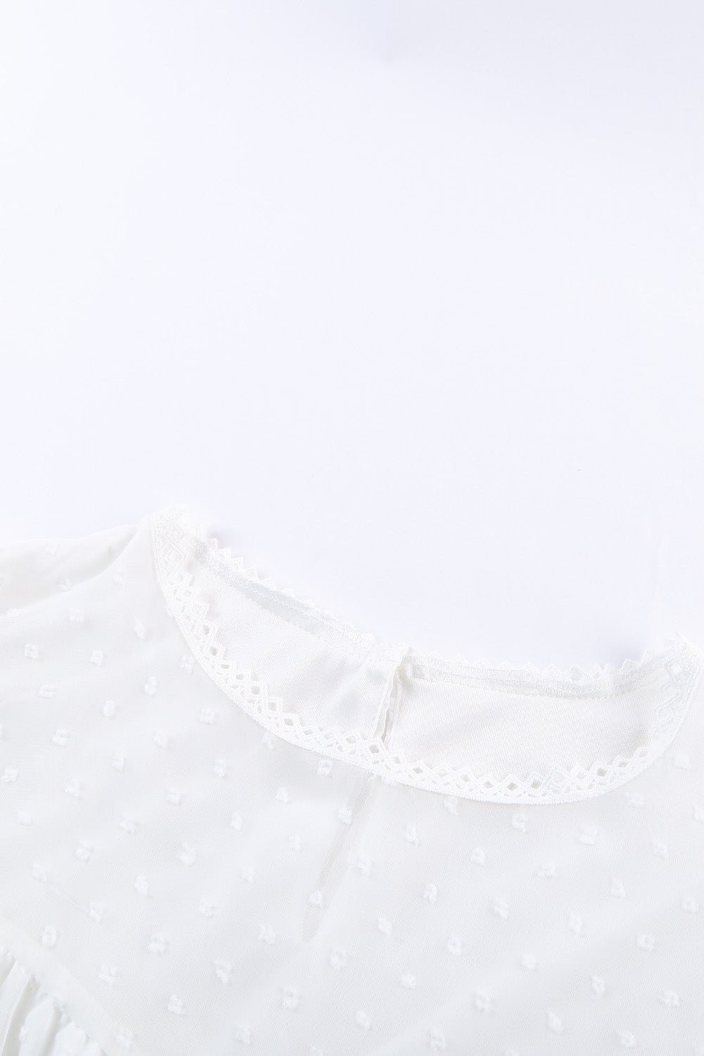 White Polka Dot Lace Ruffled Tank Top Tank Tops JT's Designer Fashion