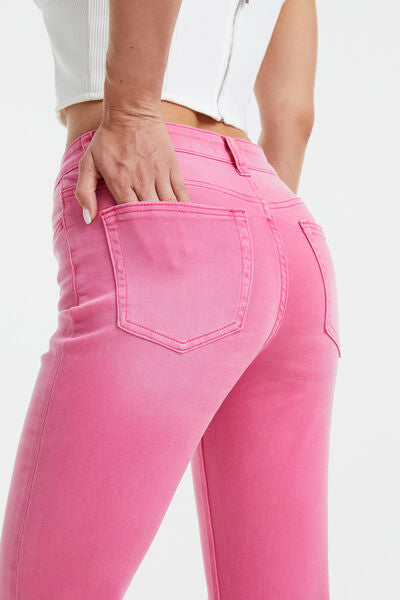 BAYEAS Full Size High Waist Distressed Raw Hem Jeans Jeans JT's Designer Fashion