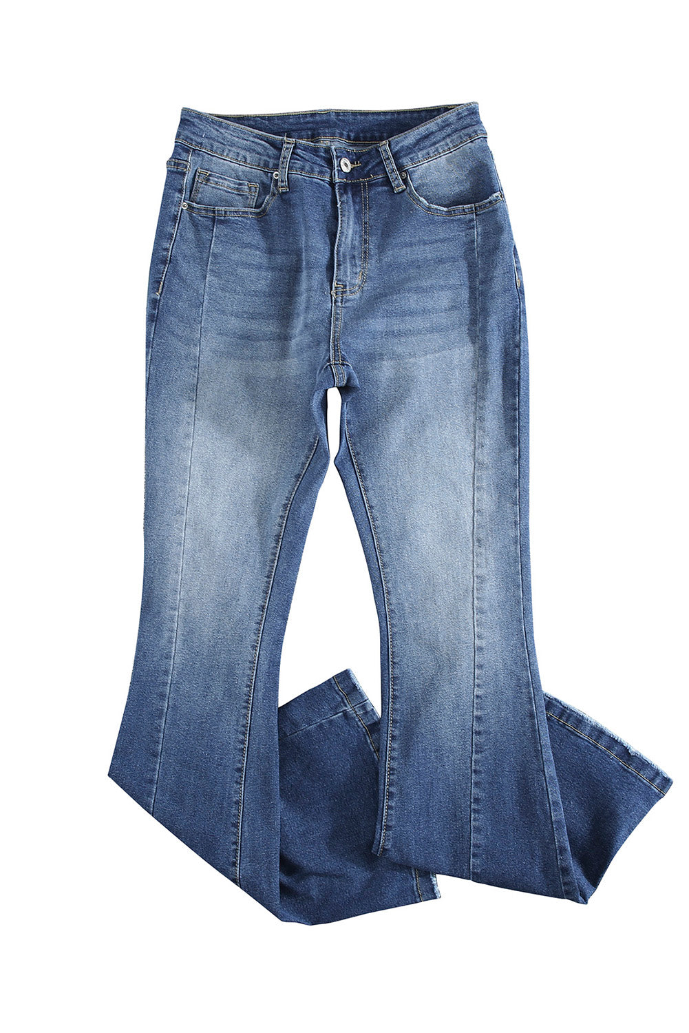 High Waist Flare Jeans with Pockets Jeans JT's Designer Fashion