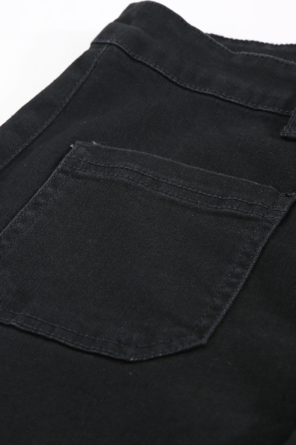 Black Vintage Casual Pocket Flared Jeans Jeans JT's Designer Fashion