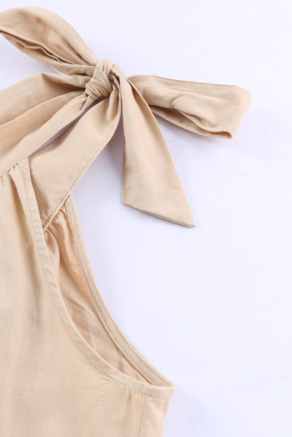 Apricot Deep V Neck Bow Knot Oversized Backless Mini Dress Mini Dresses JT's Designer Fashion