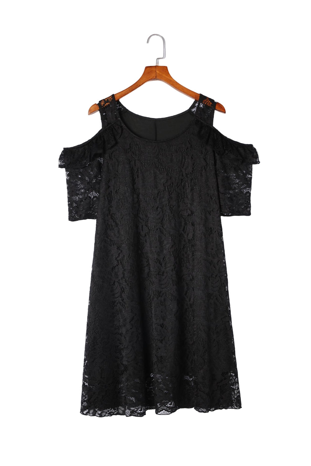 Black Cold Shoulder Lace Plus Size Dress Plus Size Dresses JT's Designer Fashion