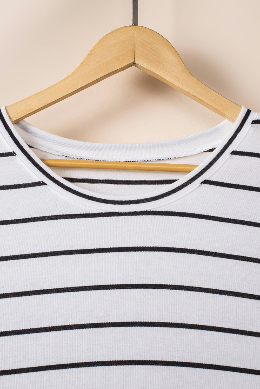 Striped Patchwork Tiered Ruffle T Shirt Dress T Shirt Dresses JT's Designer Fashion