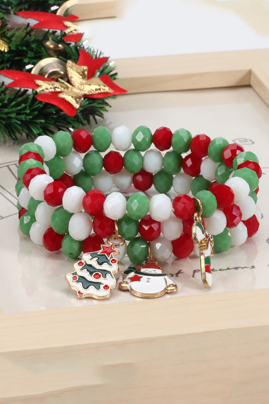 Multicolor Polyhedral Beads Christmas Multi-layer Bracelet Jewelry JT's Designer Fashion