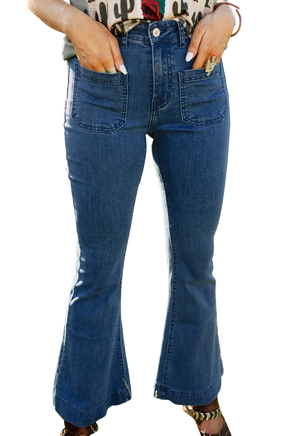 Blue Bell Bottom Denim Pants Jeans JT's Designer Fashion