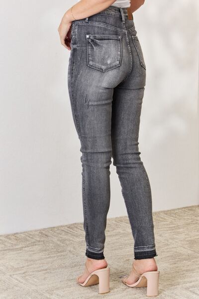 Judy Blue Full Size High Waist Tummy Control Release Hem Skinny Jeans Jeans JT's Designer Fashion